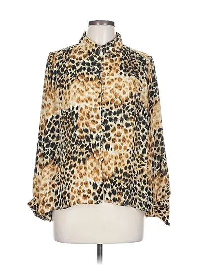 Pre-owned Rose + Olive Long Sleeve Blouse In Gold