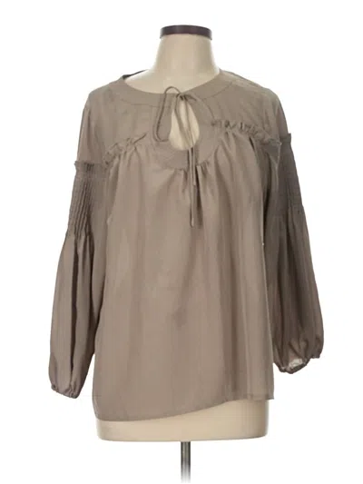 Pre-owned Rose + Olive Long Sleeve Blouse In Gray