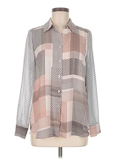 Pre-owned Rose + Olive Long Sleeve Blouse In Gray