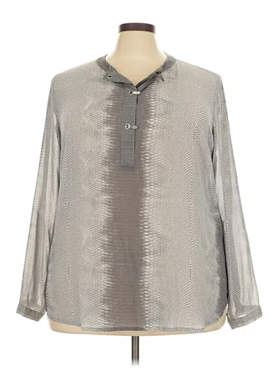Pre-owned Rose + Olive Long Sleeve Blouse In Gray