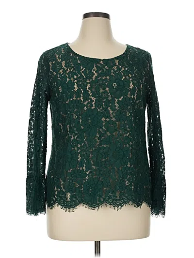 Pre-owned Rose + Olive Long Sleeve Blouse In Green