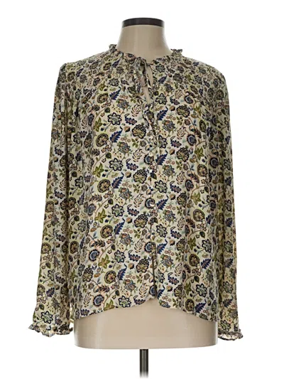 Pre-owned Rose + Olive Long Sleeve Blouse In Ivory