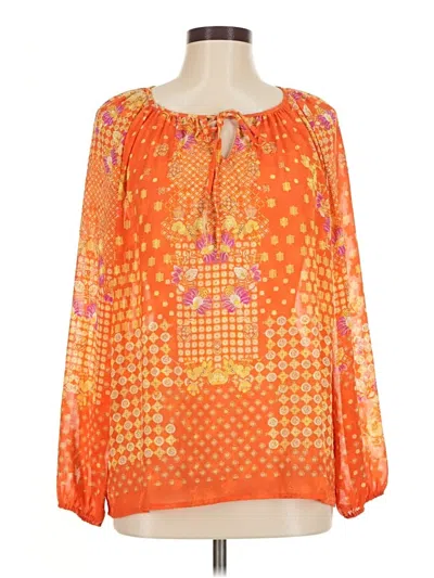 Pre-owned Rose + Olive Long Sleeve Blouse In Orange
