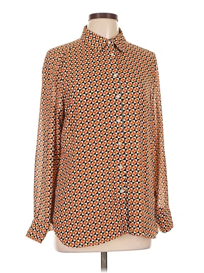 Pre-owned Rose + Olive Long Sleeve Blouse In Orange