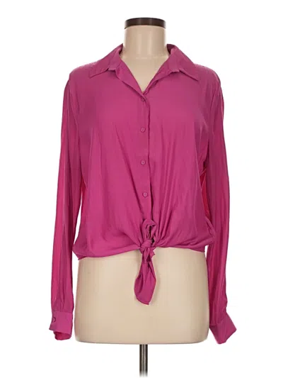 Pre-owned Rose + Olive Long Sleeve Blouse In Pink