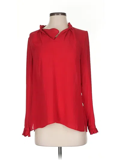 Pre-owned Rose + Olive Long Sleeve Blouse In Red