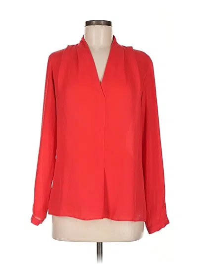 Pre-owned Rose + Olive Long Sleeve Blouse In Red
