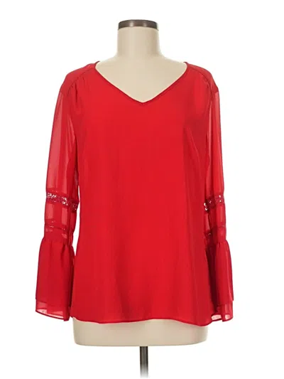 Pre-owned Rose + Olive Long Sleeve Blouse In Red
