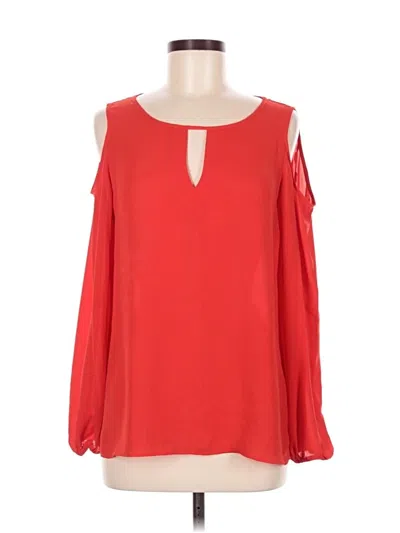 Pre-owned Rose + Olive Long Sleeve Blouse In Red