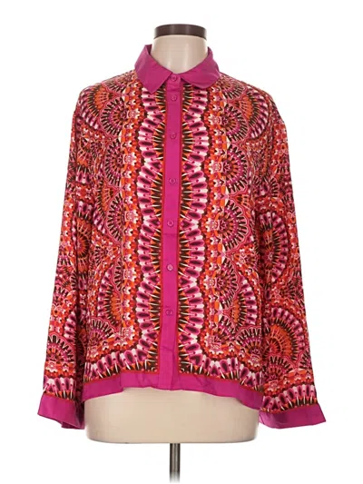 Pre-owned Rose + Olive Long Sleeve Blouse In Red