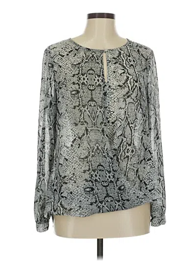 Pre-owned Rose + Olive Long Sleeve Blouse In Silver