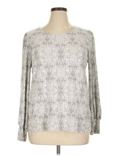 Pre-owned Rose + Olive Long Sleeve Blouse In Silver