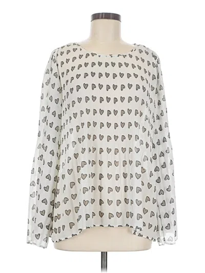 Pre-owned Rose + Olive Long Sleeve Blouse In Silver
