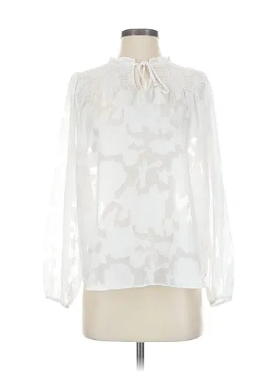 Pre-owned Rose + Olive Long Sleeve Blouse In White