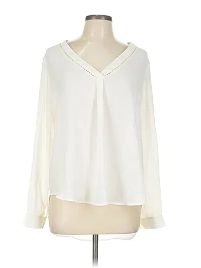 Pre-owned Rose + Olive Long Sleeve Blouse In White