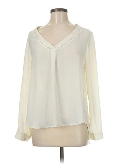 Pre-owned Rose + Olive Long Sleeve Blouse In White