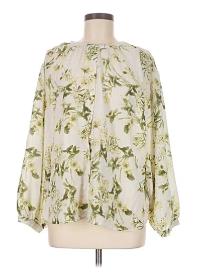 Pre-owned Rose + Olive Long Sleeve Blouse In White