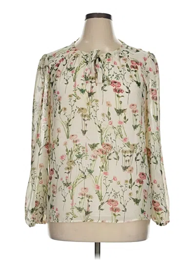 Pre-owned Rose + Olive Long Sleeve Blouse In White