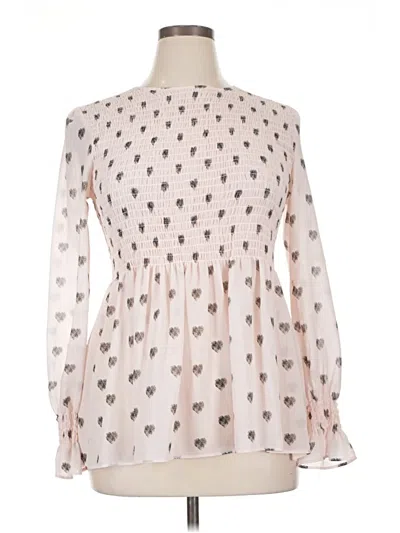 Pre-owned Rose + Olive Long Sleeve Blouse In White