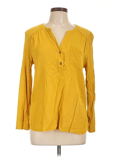 Pre-owned Rose + Olive Long Sleeve Blouse In Yellow