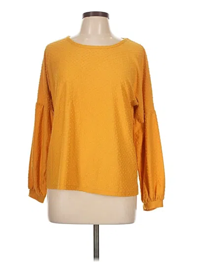 Pre-owned Rose + Olive Long Sleeve Blouse In Yellow