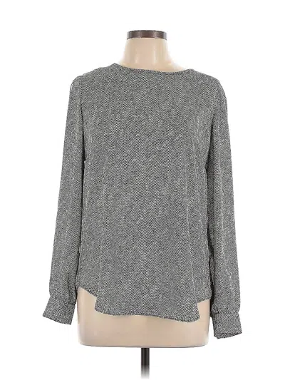 Pre-owned Rose + Olive Long Sleeve Top Gray Crew Neck Tops