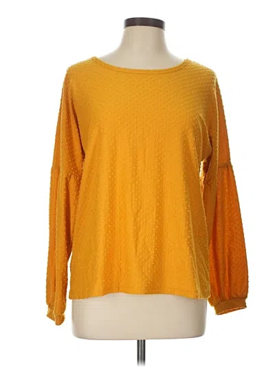 Pre-owned Rose + Olive Long Sleeve Top Yellow Boatneck Tops