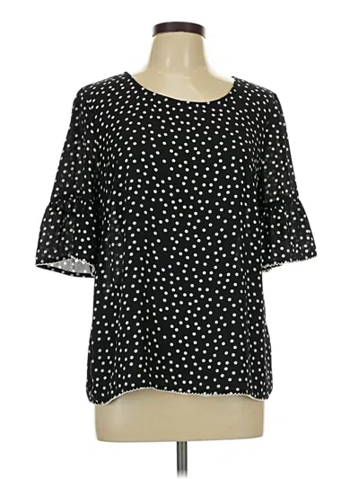Pre-owned Rose + Olive Short Sleeve Blouse In Black