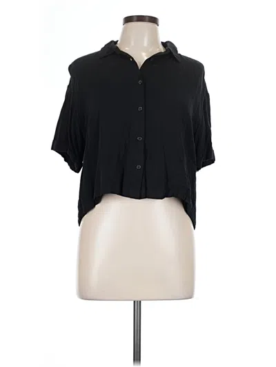 Pre-owned Rose + Olive Short Sleeve Blouse In Black