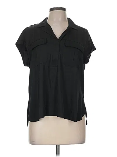 Pre-owned Rose + Olive Short Sleeve Blouse In Black