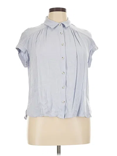 Pre-owned Rose + Olive Short Sleeve Blouse In Blue