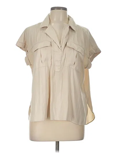 Pre-owned Rose + Olive Short Sleeve Blouse In Brown