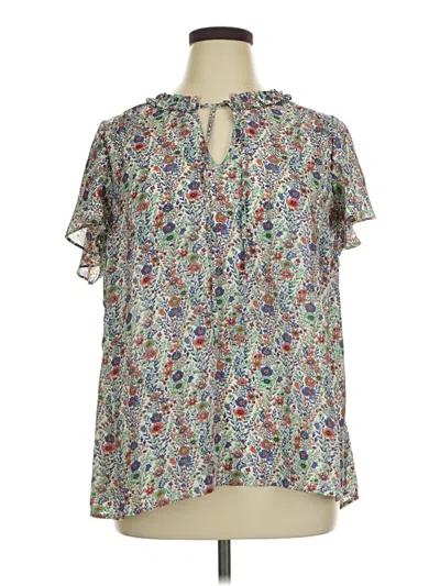 Pre-owned Rose + Olive Short Sleeve Blouse In Gray