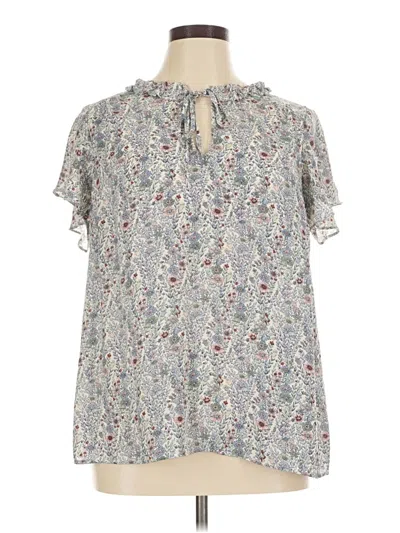 Pre-owned Rose + Olive Short Sleeve Blouse In Gray