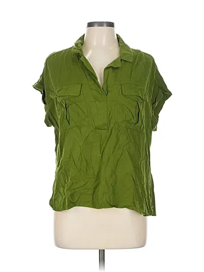 Pre-owned Rose + Olive Short Sleeve Blouse In Green