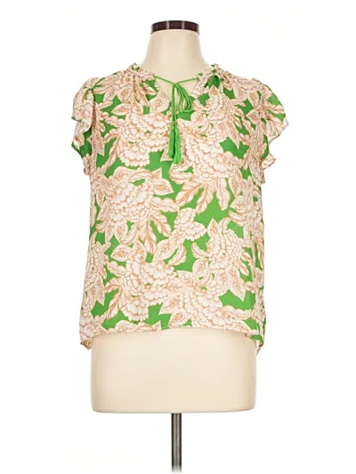 Pre-owned Rose + Olive Short Sleeve Blouse In Green