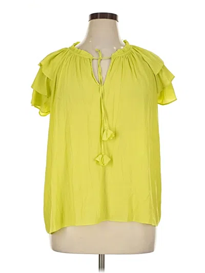 Pre-owned Rose + Olive Short Sleeve Blouse In Green
