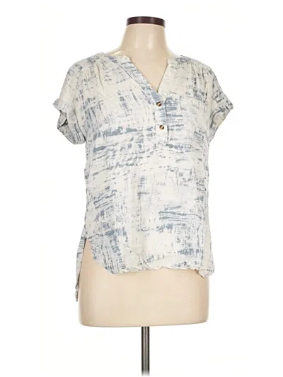 Pre-owned Rose + Olive Short Sleeve Blouse In Ivory