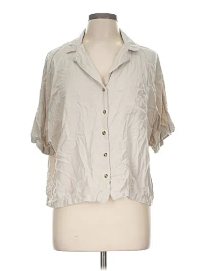 Pre-owned Rose + Olive Short Sleeve Blouse In Ivory