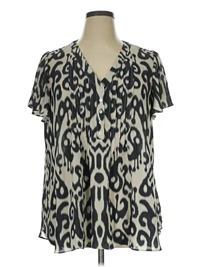 Pre-owned Rose + Olive Short Sleeve Blouse In Ivory