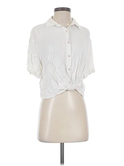 Pre-owned Rose + Olive Short Sleeve Blouse In Ivory