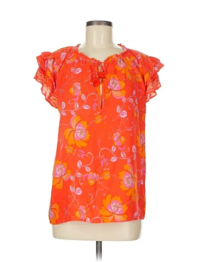 Pre-owned Rose + Olive Short Sleeve Blouse In Orange