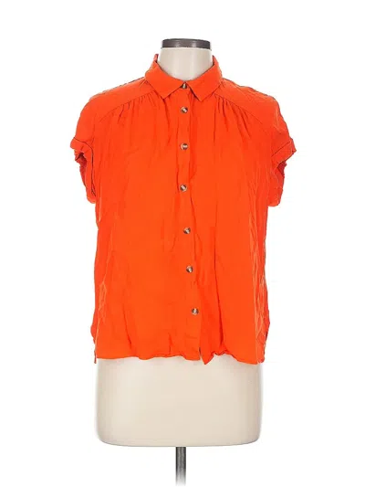 Pre-owned Rose + Olive Short Sleeve Blouse In Orange