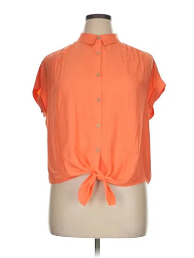 Pre-owned Rose + Olive Short Sleeve Blouse In Orange