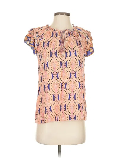 Pre-owned Rose + Olive Short Sleeve Blouse In Pink