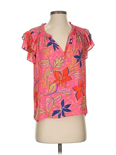 Pre-owned Rose + Olive Short Sleeve Blouse In Pink
