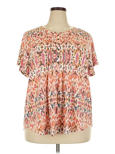 Pre-owned Rose + Olive Short Sleeve Blouse In Pink