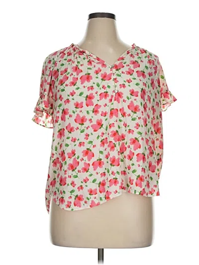 Pre-owned Rose + Olive Short Sleeve Blouse In Pink