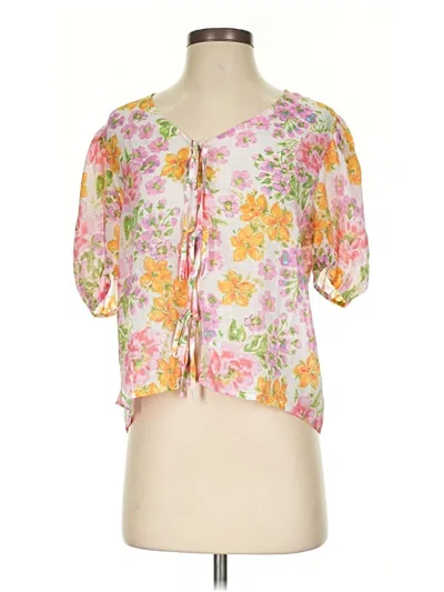 Pre-owned Rose + Olive Short Sleeve Blouse In Pink