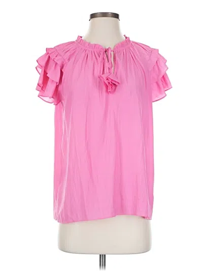 Pre-owned Rose + Olive Short Sleeve Blouse In Pink